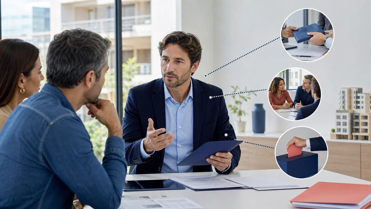Illustration de immobilier : échanges courants et notifications formelles par Mail Certificate